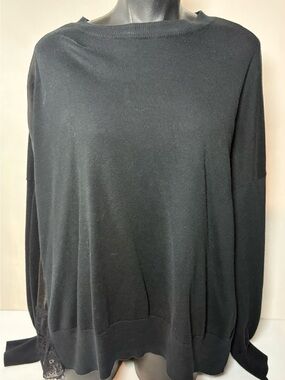 All Saints Black Crewneck Pullover Sweater